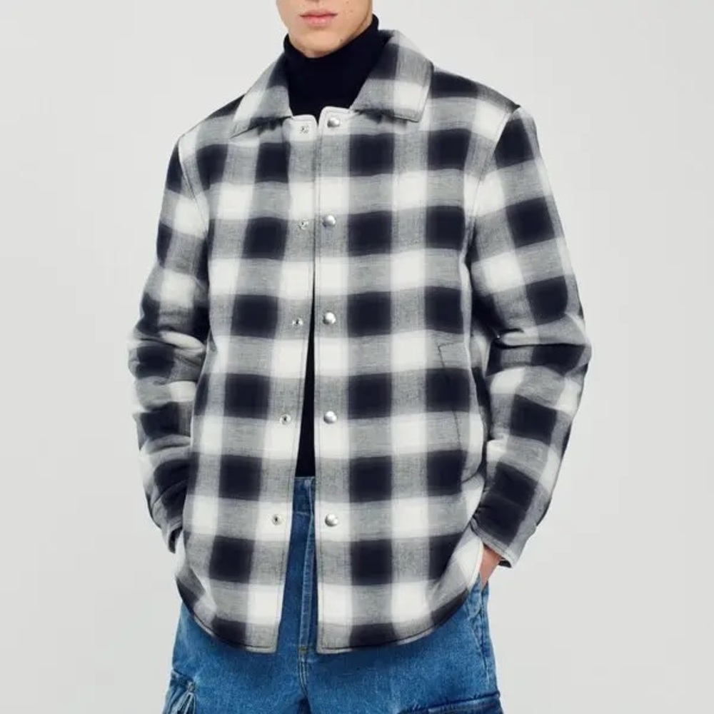 Sandro Grunge Check Overshirt Jacket‎